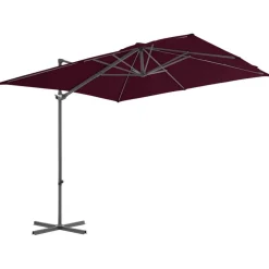 vidaXL Zweefparasol met stalen paal 250x250 cm bordeauxrood