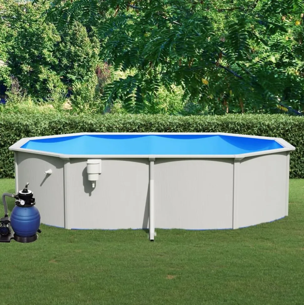 vidaXL Zwembad met zandfilterpomp 490x360x120 cm