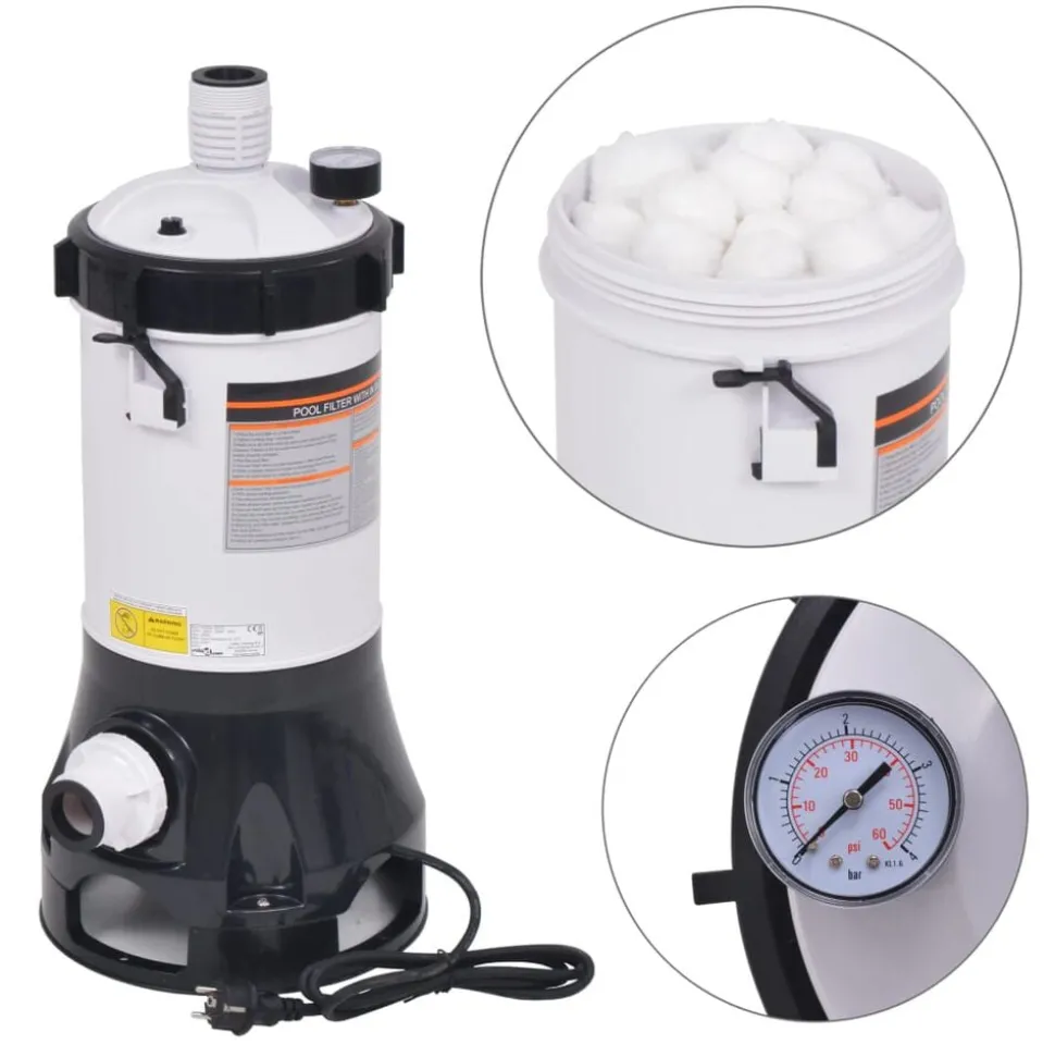 vidaXL Zwembadfilterpomp voor zwembaden 185 W 4,4 m³/u