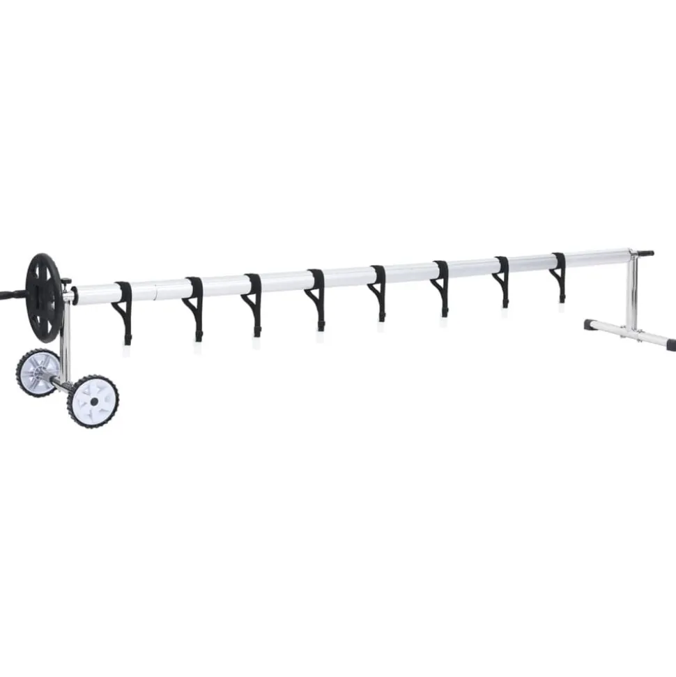 vidaXL Zwembadhoesroller met roestvrijstalen frame