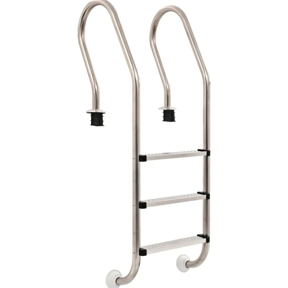 vidaXL Zwembadladder met 3 sporten 120 cm roestvrij staal 304