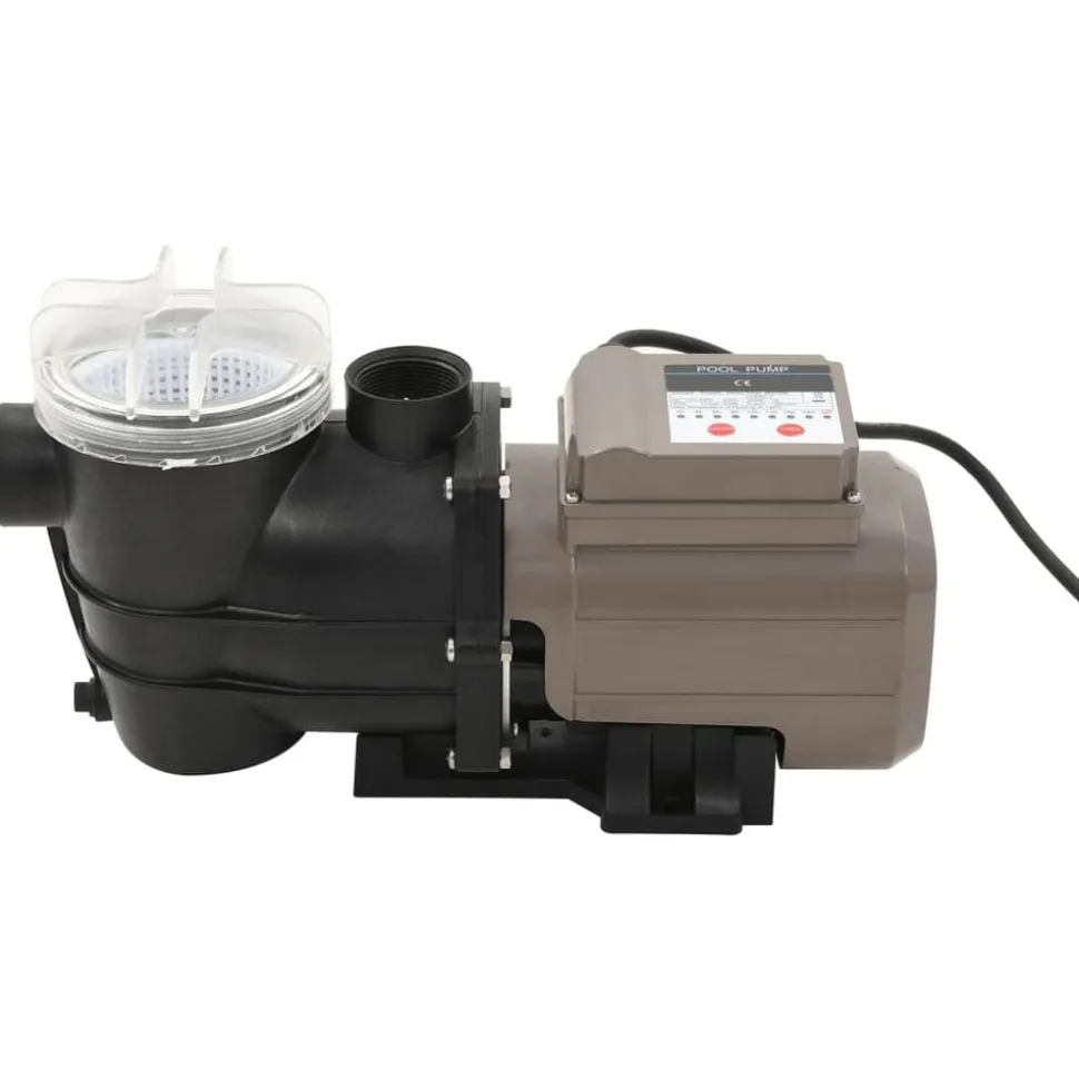 vidaXL Zwembadpomp met timer 0,25 pk 8000 L/u zwart