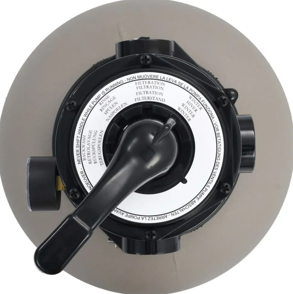 vidaXL Zwembadzandfilter met 4-positie ventiel 350 mm grijs