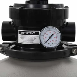 vidaXL Zwembadzandfilter met 4-positie ventiel 350 mm grijs