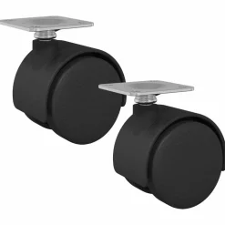 vidaXL Zwenkwiel 2 pcs Zwart 39,5 x 39,5 x 37,8 mm Ijzer en PP
