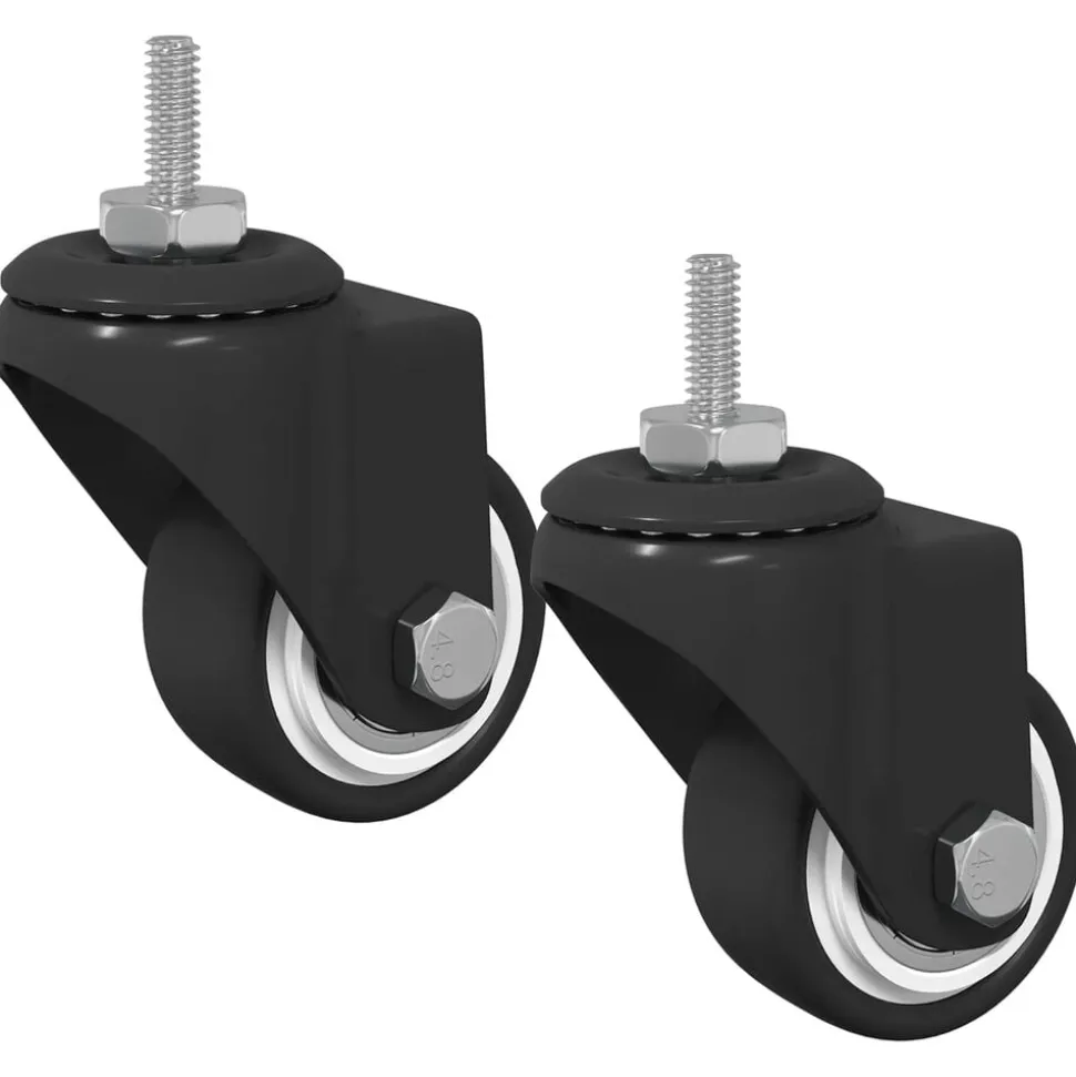 vidaXL Zwenkwiel 2 pcs Zwart 40,4 x 40,4 x 19,7 mm IJs en nylon