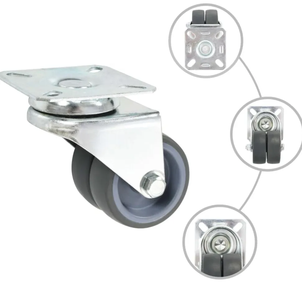vidaXL Zwenkwielen dubbel 4 st 50 mm