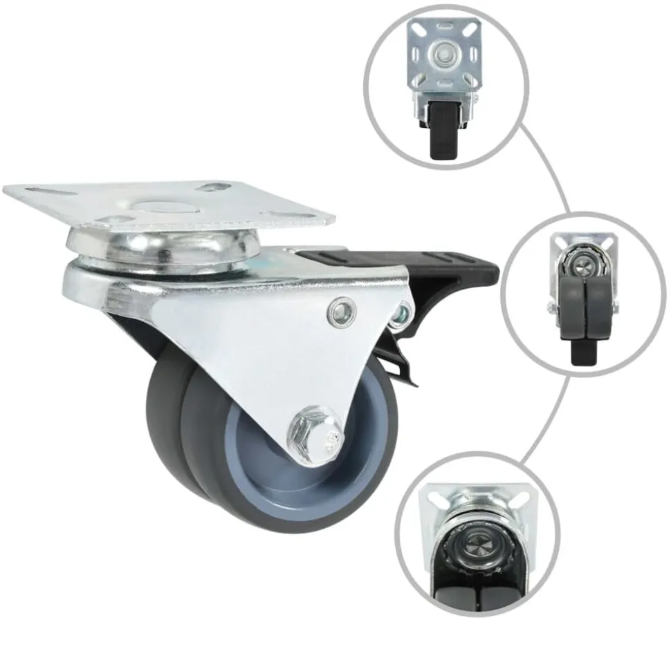 vidaXL Zwenkwielen dubbel 4 st 50 mm