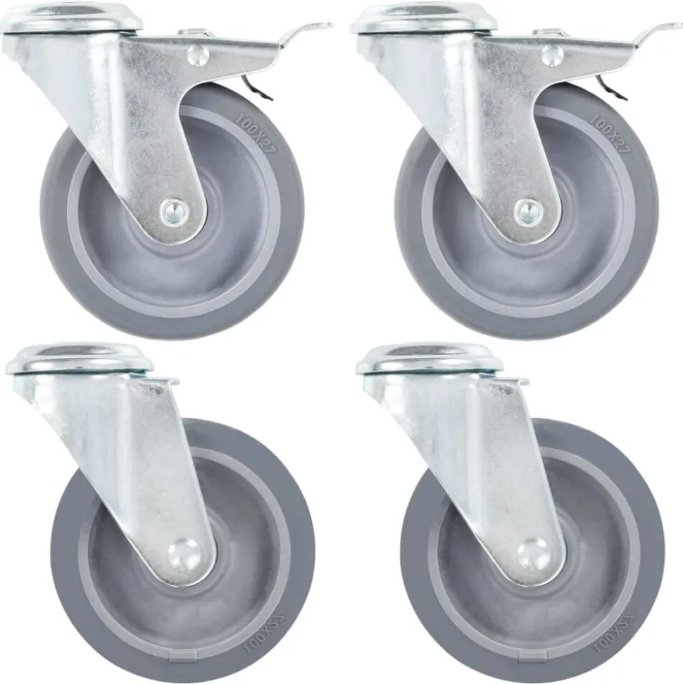 vidaXL Zwenkwielen met boutgaten 4 st 100 mm