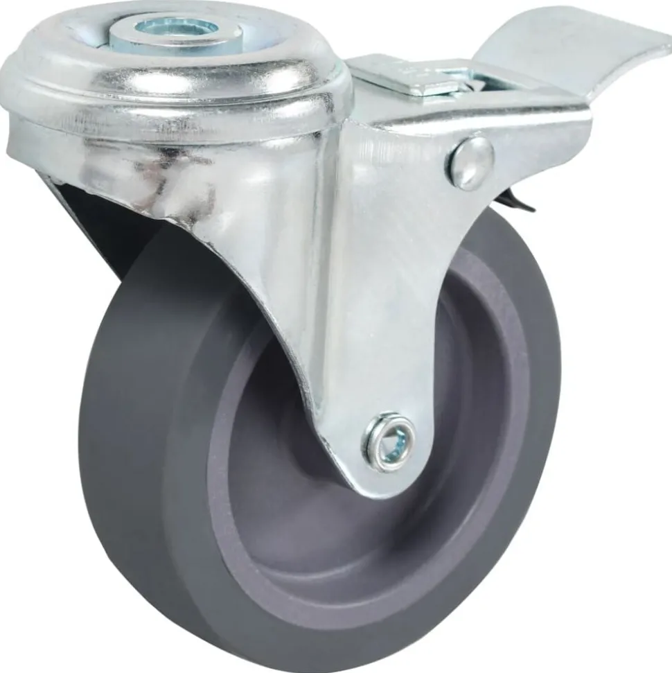 vidaXL Zwenkwielen met boutgaten en dubbele remmen 4 st 75 mm