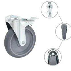 vidaXL Zwenkwielen met boutgaten 4 st 125 mm