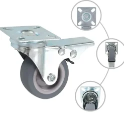 vidaXL Zwenkwielen met dubbele remmen 4 st 50 mm