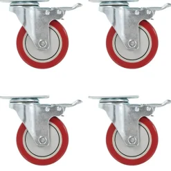 vidaXL Zwenkwielen met dubbele remmen 4 st 100 mm