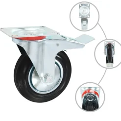 vidaXL Zwenkwielen met dubbele remmen 4 st 160 mm