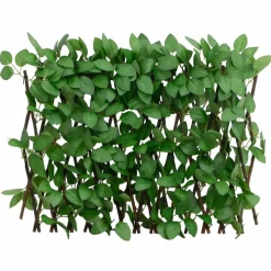 vidaXLKunstplant klimop op latwerk uittrekbaar 180x30 cm groen