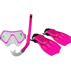 Waimea Duikset met bril / snorkel / flipper junior 34-38 roze / zwart