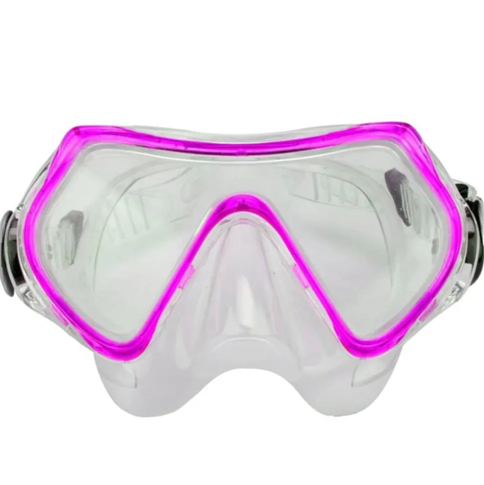 Waimea Duikset met bril / snorkel / flipper junior 34-38 roze / zwart